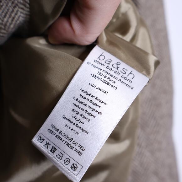 BA&SH Blanche Blazer Beige Cropped Long Sleeves Lady Jacket Women's 1/US 4 - Picture 14 of 15